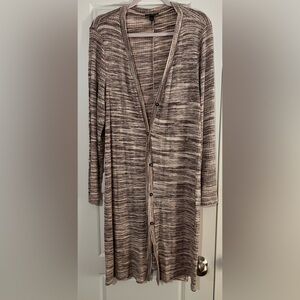 Lane Bryant Brown and Cream light thin Knit Cardigan Sweater